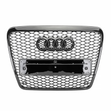 Решетка радиатора Audi A6 (С6) стиль RS (Gloss Black) 2008-2011 рестайлинг