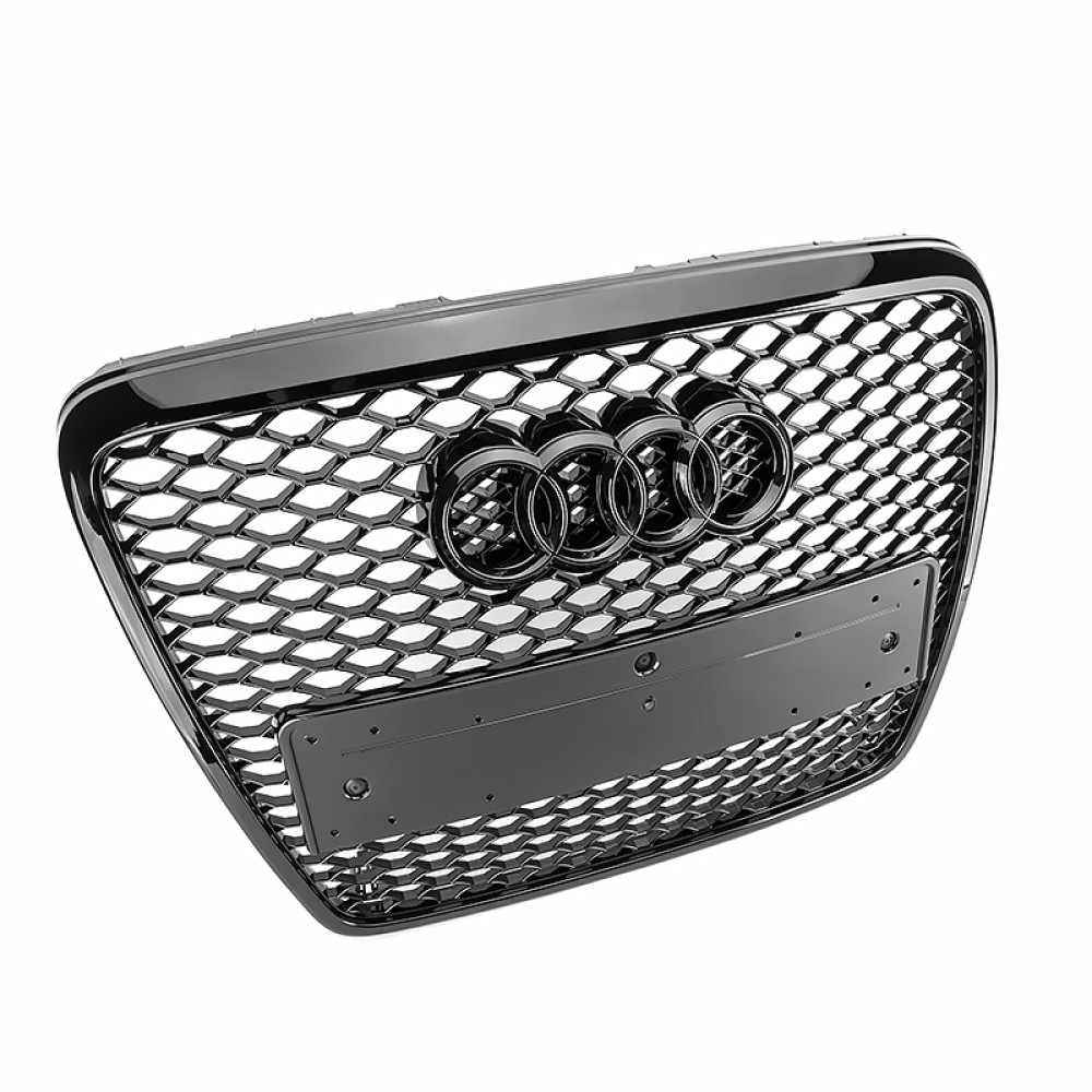 Решітка радіатора Audi A6 (C6) стиль RS (Глянець) 2008 2011 рестайл