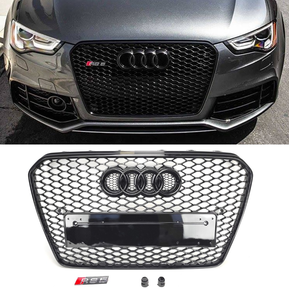 Решетка радиатора Audi A5 8T (2011-2016) в стиле RS5 (черный глянец)