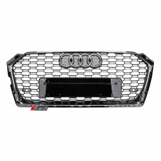 Решітка радіатора Audi A5 стиль RS5 Quattro (чорний глянець хром)