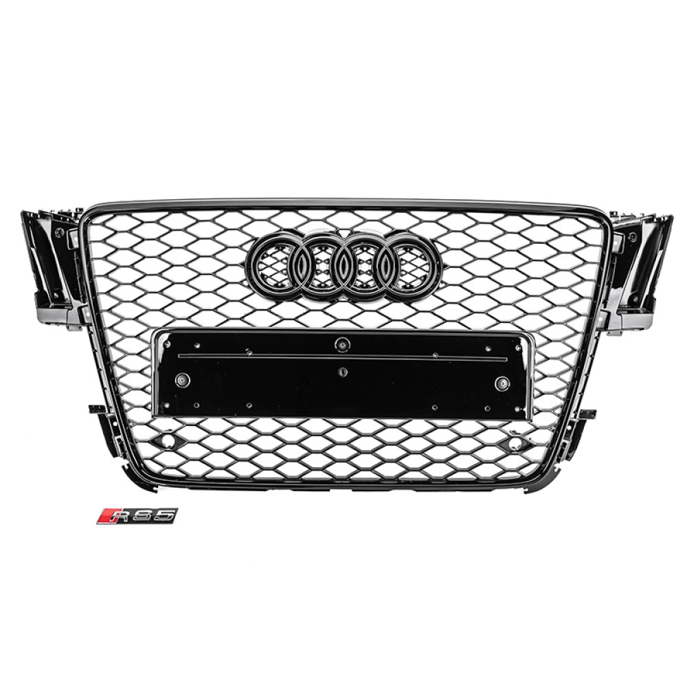 Решетка радиатора Audi A5 (2007-2011)  в стиле RS5 (Gloss Black)