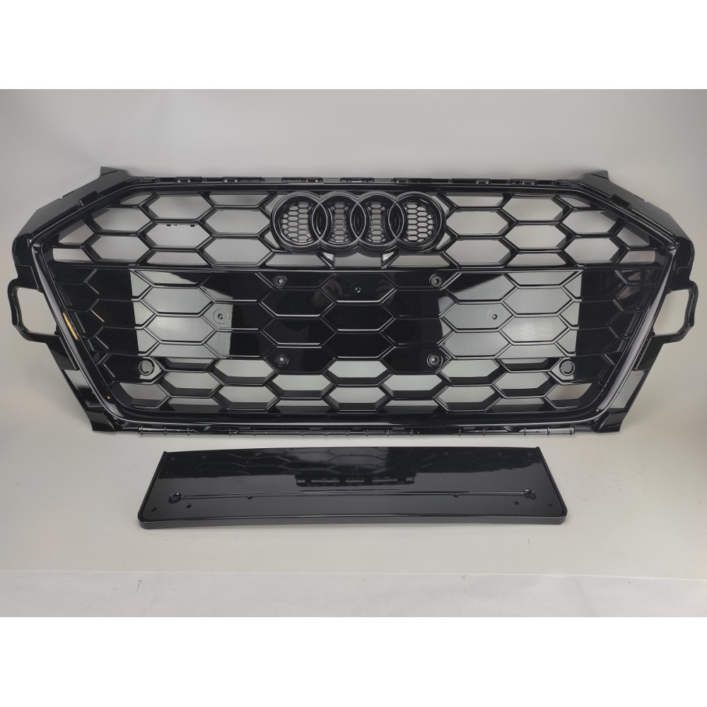 Решетка радиатора Audi A4 B9 (2019+) в стиле S4 (черный глянец)