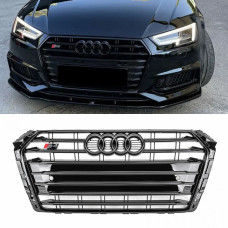 Решітка радіатора Audi A4 B9 (2015-2019) в стилі S-Line (Gloss Black)