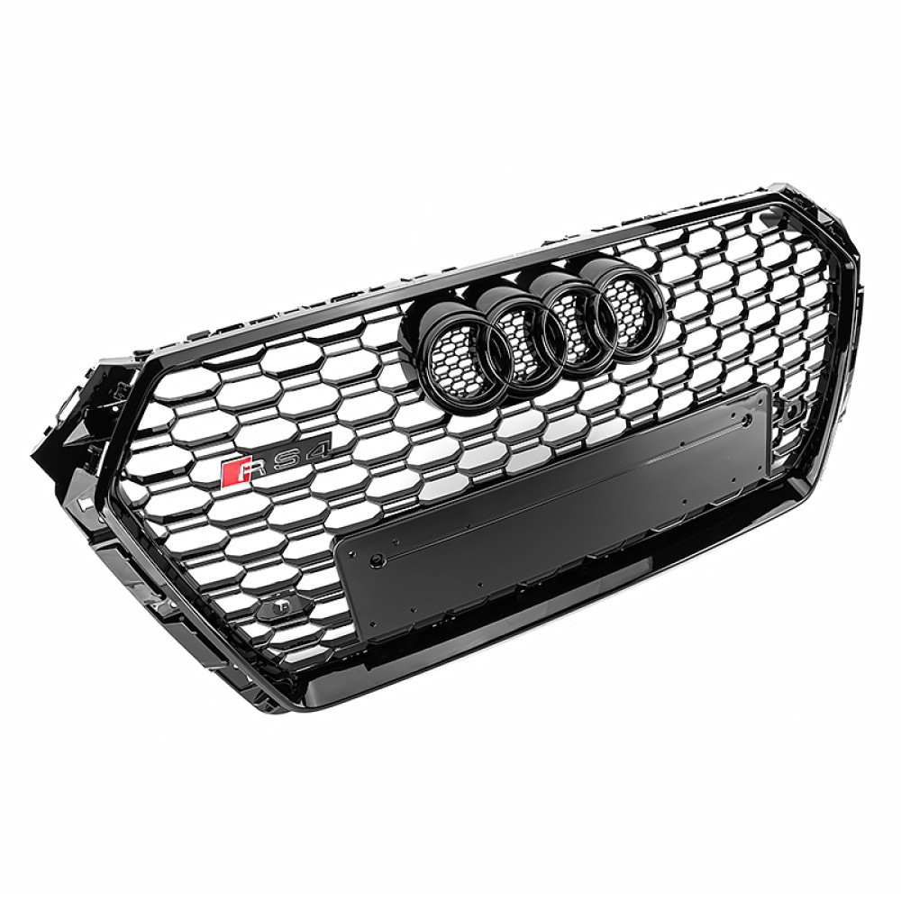 Решетка радиатора Audi A4 B9 (2015 -…) В cтиле RS quattro (Gloss Black)