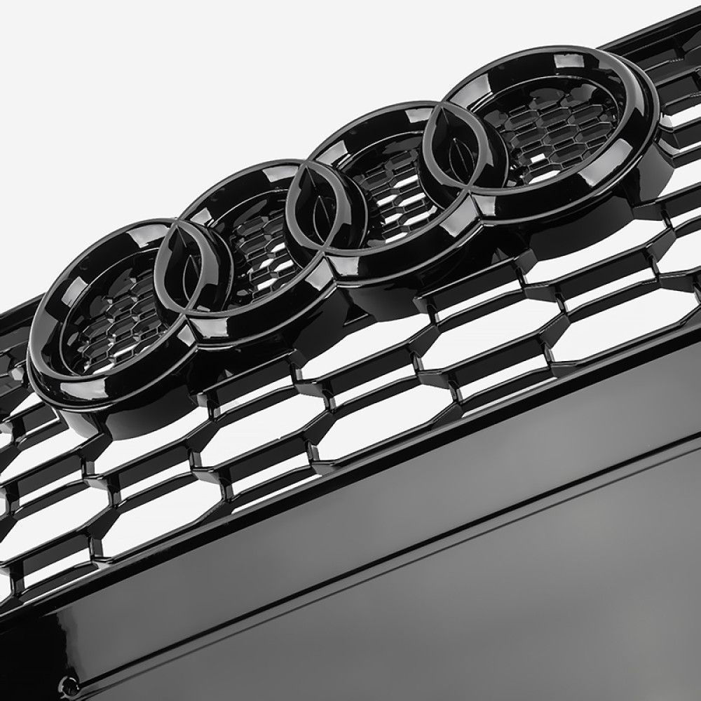 Решетка радиатора Audi A4 B9 (2015 -…) В cтиле RS quattro (Gloss Black)