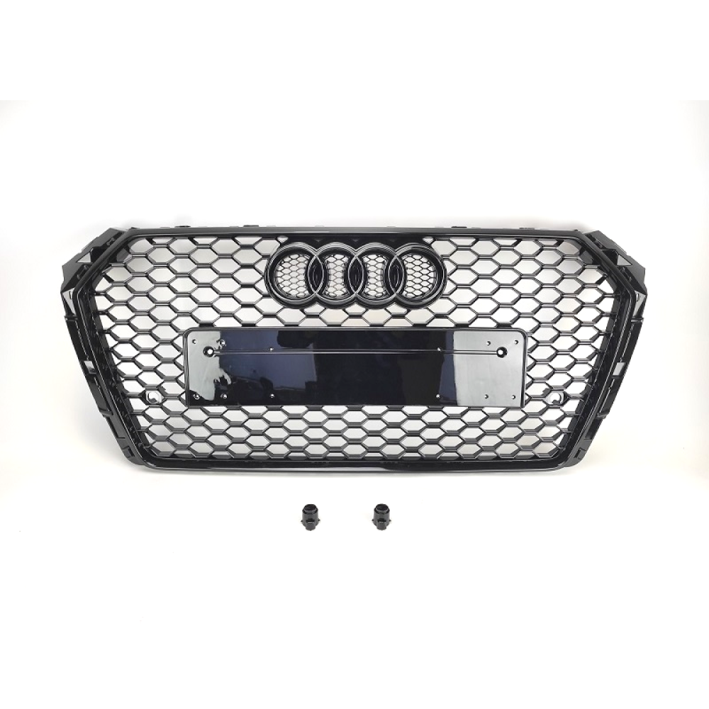 Решетка радиатора Audi A4 B9 (2015-2019) в стиле RS4 (Gloss Black) V1