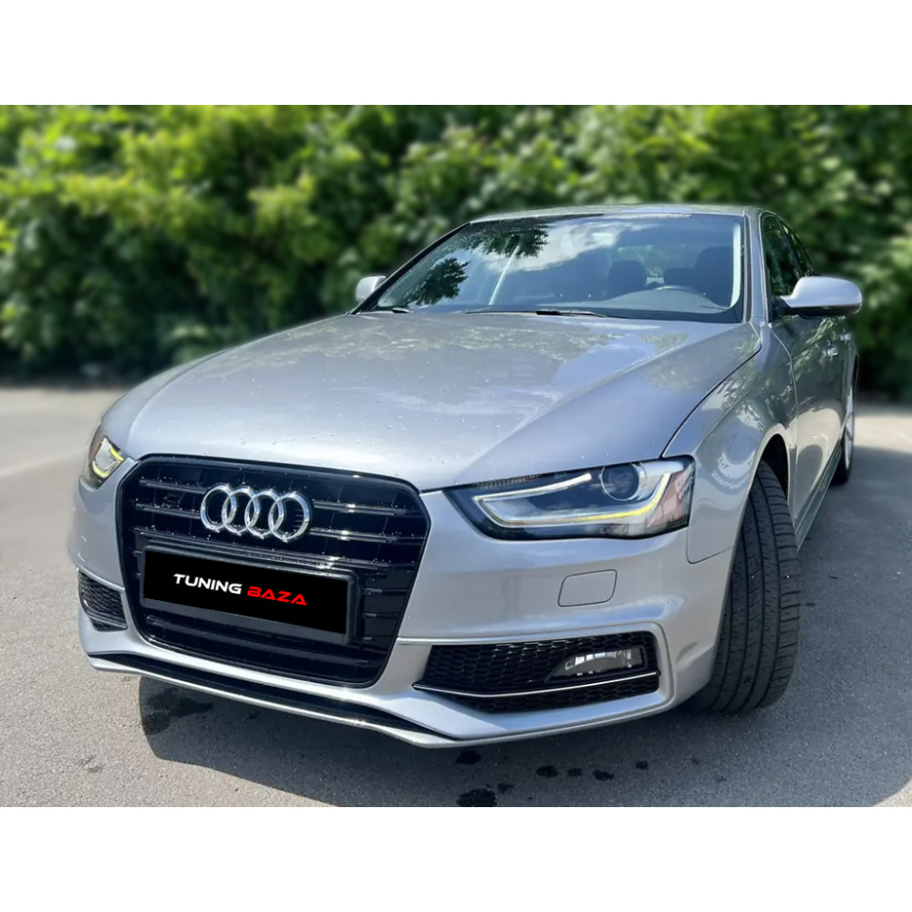 Решітка радіатора Audi A4 B8 (2012-2015) в стилі S4 (глянець)
