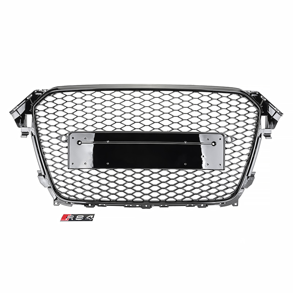 Решітка радіатора для AUDI A4 B8 (2011-2015) в стилі RS4 без кілець (глянець)
