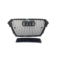 Решетка радиатора Audi A4 B8 (2011-2015) рестайлинг в стиле RS4 (Gloss Black)