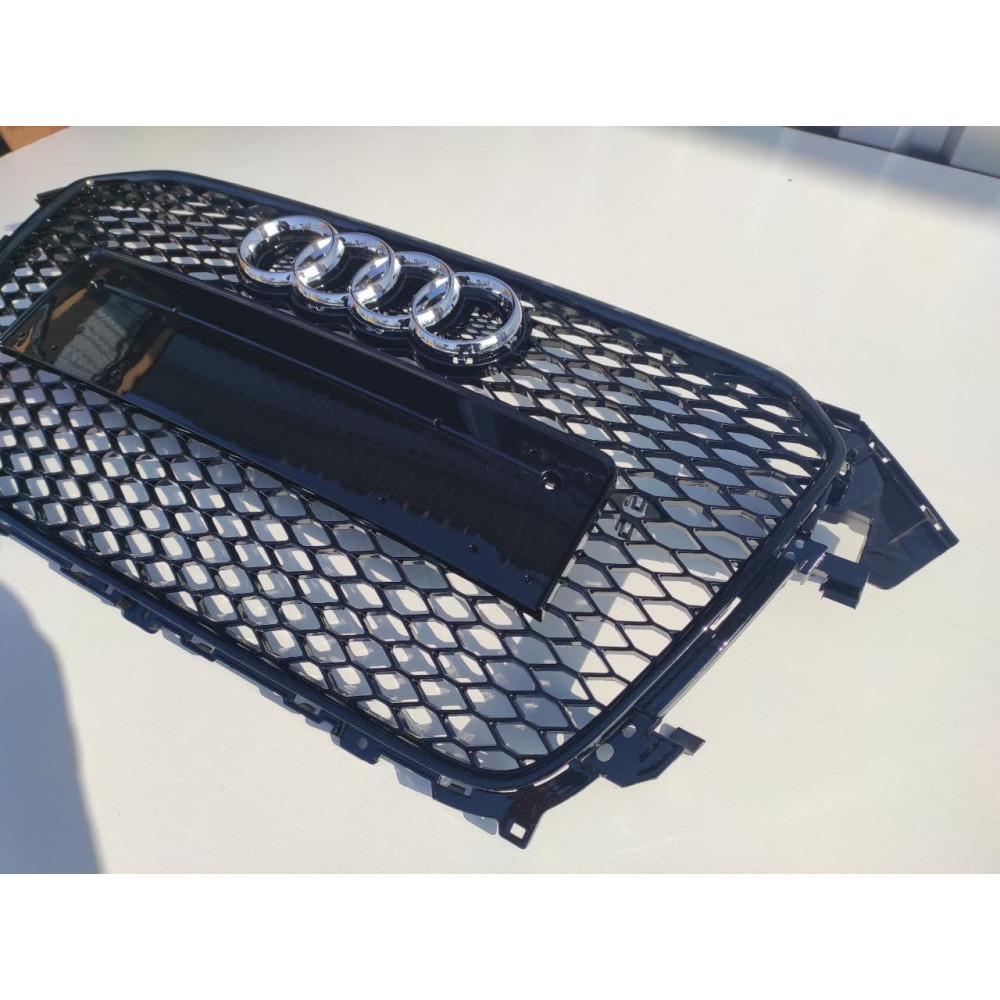 Решетка радиатора Audi A4 B8 (2011-2015) рестайлинг в стиле RS4 (Gloss Black)