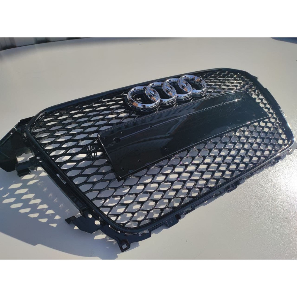 Решетка радиатора Audi A4 B8 (2011-2015) рестайлинг в стиле RS4 (Gloss Black)