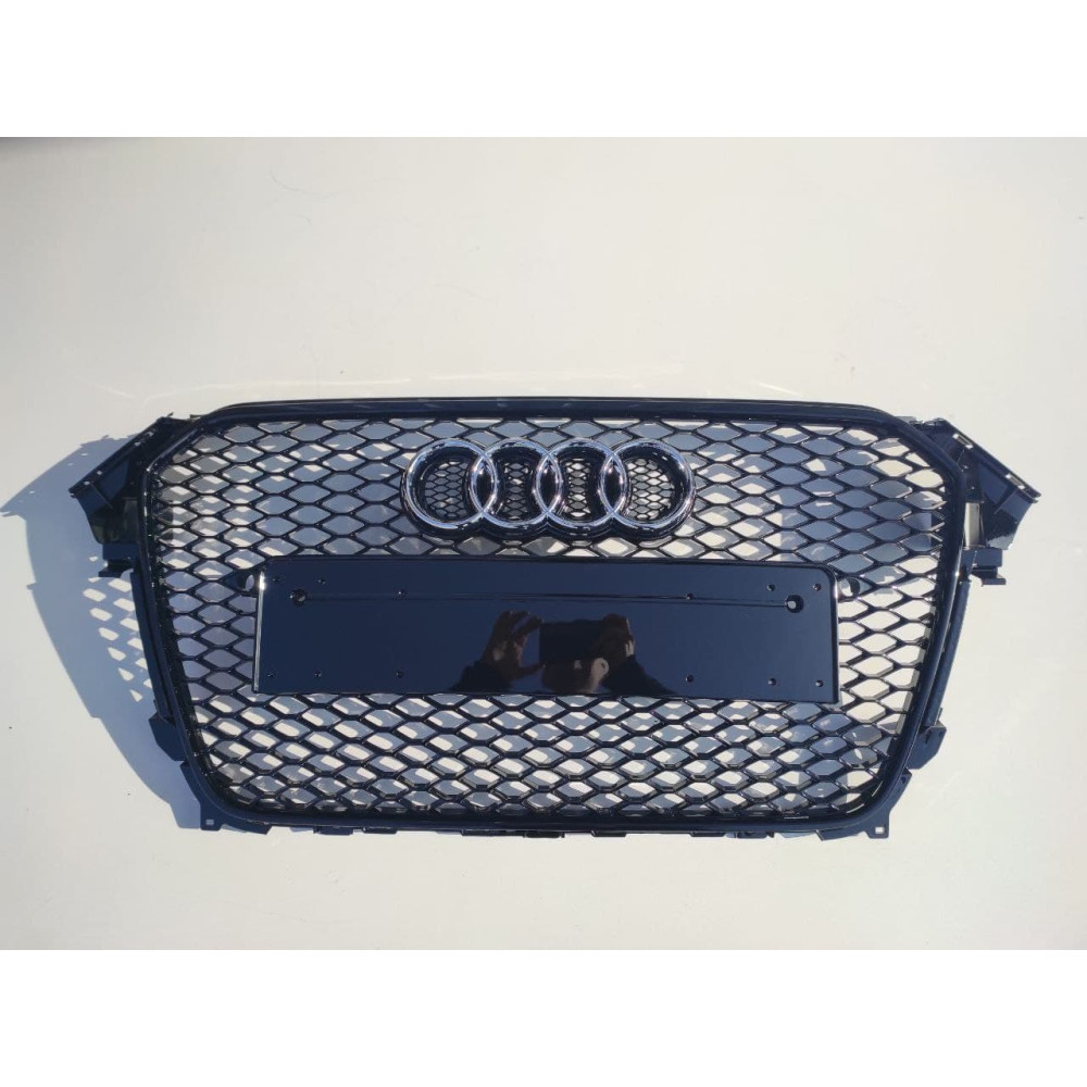 Решетка радиатора Audi A4 B8 (2011-2015) рестайлинг в стиле RS4 (Gloss Black)