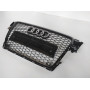 Решетка радиатора Audi A4 B8 (2008-2011) дорест в стиле RS4 (Черный глянец) под кольца