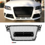 Решітка радіатора Audi A4 B8 (2008-2011) в стилі RS4 (Gloss Black) без кілець