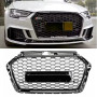 Решітка радіатора Audi A3 8V (2016-2020) в стилі RS3 QUATRO без кілець (Gloss Black)