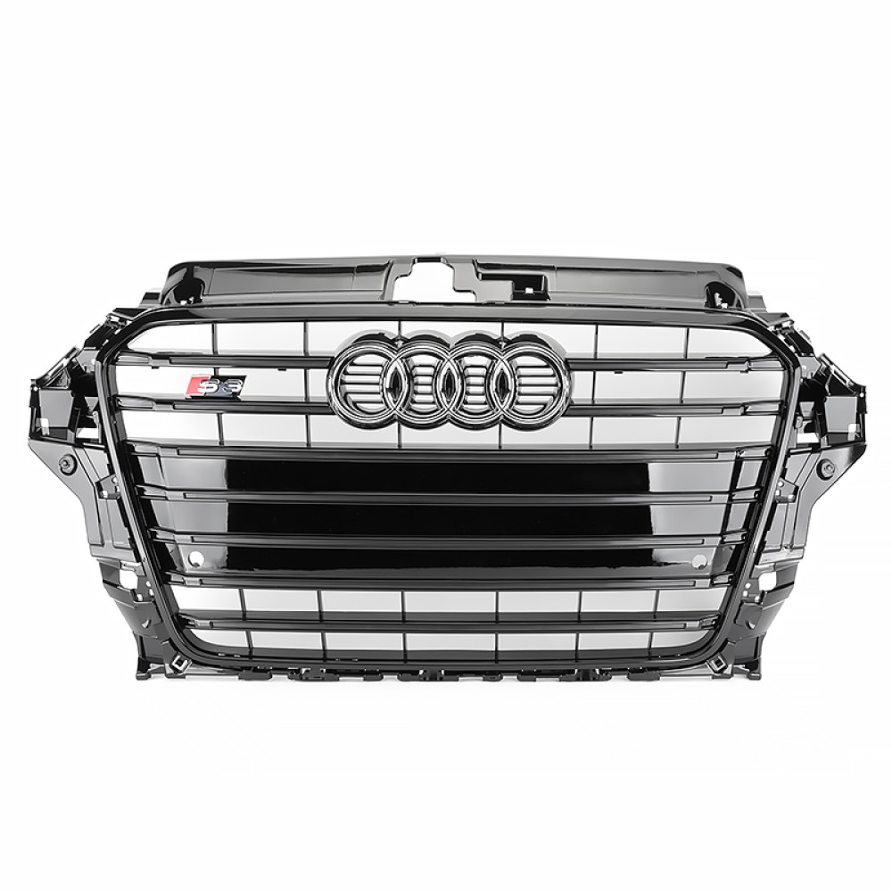 Решетка радиатора Audi A3 8V (2012-2016) в cтиле S3 (Gloss Black)