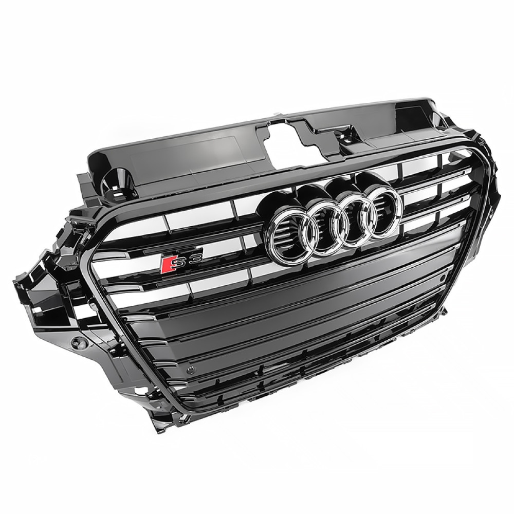 Решетка радиатора Audi A3 8V (2012-2016) в cтиле S3 (Gloss Black)