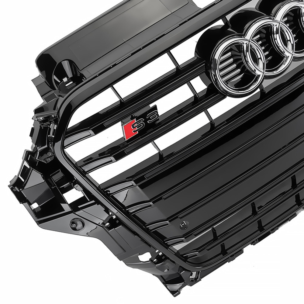 Решетка радиатора Audi A3 8V (2012-2016) в cтиле S3 (Gloss Black)