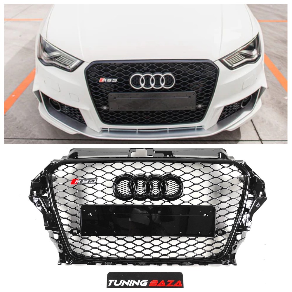 Решетка радиатора Audi A3 8V (2012-2016) в cтиле RS3 (глянец)