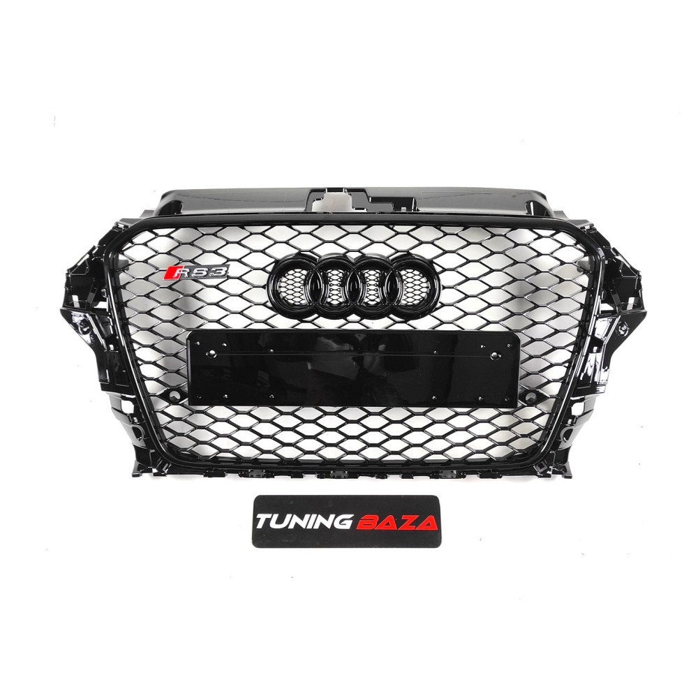 Решетка радиатора Audi A3 8V (2012-2016) в cтиле RS3 (глянец)