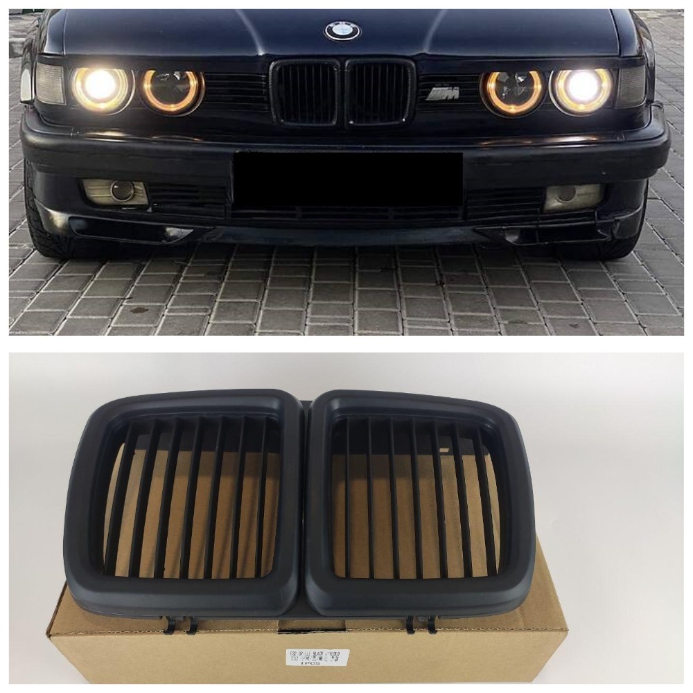 Решетка радиатора (ноздри) BMW 7-Series E32 (1986-1992) (черный мат)