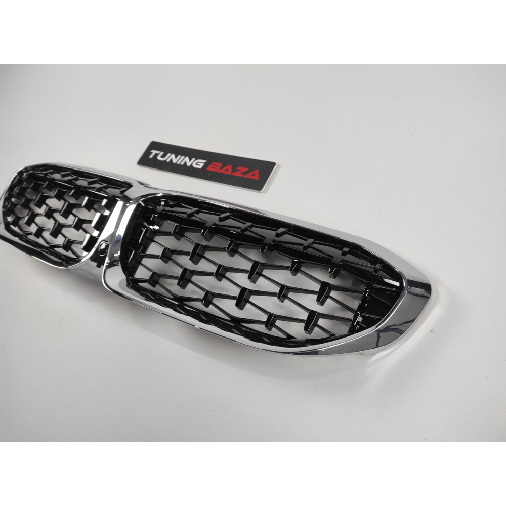 Решетка радиатора BMW 3-Series G20/G21 (2018-2022) в стиле Diamond Black/Chrome