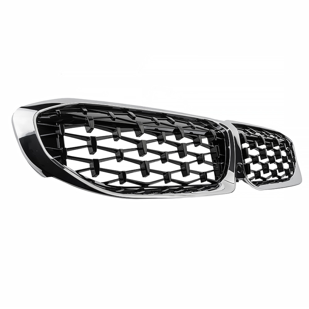 Решетка радиатора BMW 3-Series G20/G21 (2018-2022) в стиле Diamond Black/Chrome
