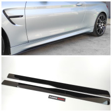Накладки (лезвия) на пороги BMW M3 F80 M4 F82 PSM Style черный глянец