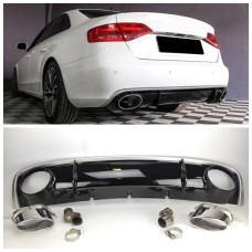 Задний диффузор Audi A4 B8 (2012-2015) в стиле RS4