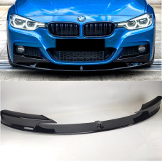 Сплитер переднего бампера M-Tech BMW F30/F31 М-Performance Черный глянец (Китай) V1