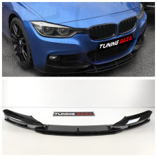 Сплитер переднего бампера M-Tech BMW F30/F31 М-Performance 3D Черный глянец (Китай)