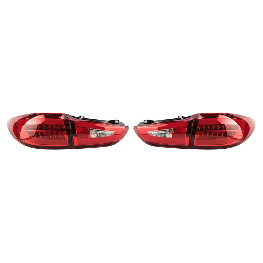 Задние диодные фонари Mazda 6 GJ (2012+) в стиле Red/Clear Lens с желтым указателем поворота