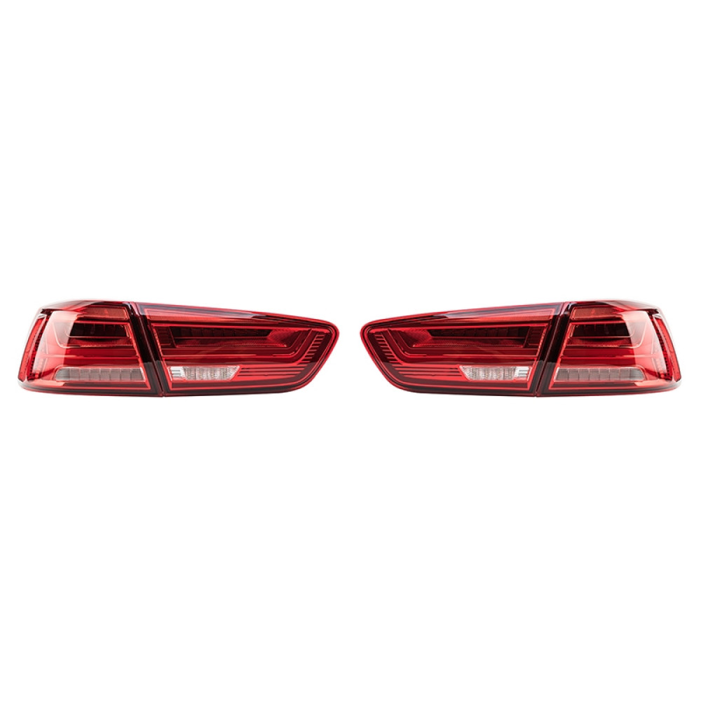 Задние диодные фонари (оптика) Mitsubishi Lancer X Red white в стили ауди