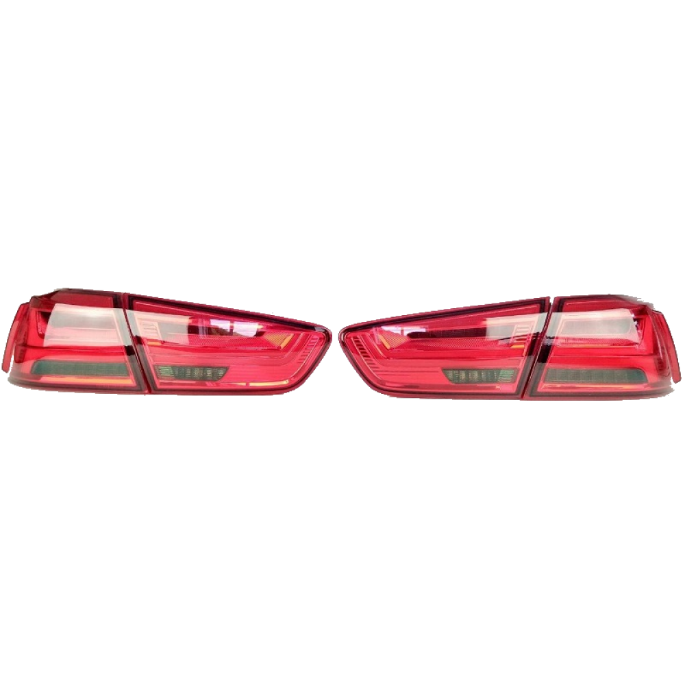 Задние диодные фонари (оптика) Mitsubishi Lancer X  Red smoked в стили ауди
