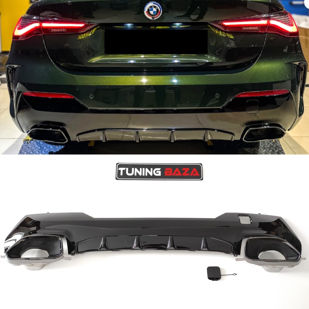 Дифузор заднього бампера М пакет BMW 4 G22 440I Coupe Чорний глянець