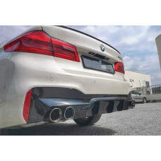 Диффузор заднего M бампера BMW 5 G30 G31 M5 (Черный глянец)