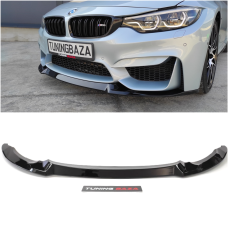 Диффузор (накладка) переднего бампера BMW M3 F80 M4 F82 CS Style черный глянець