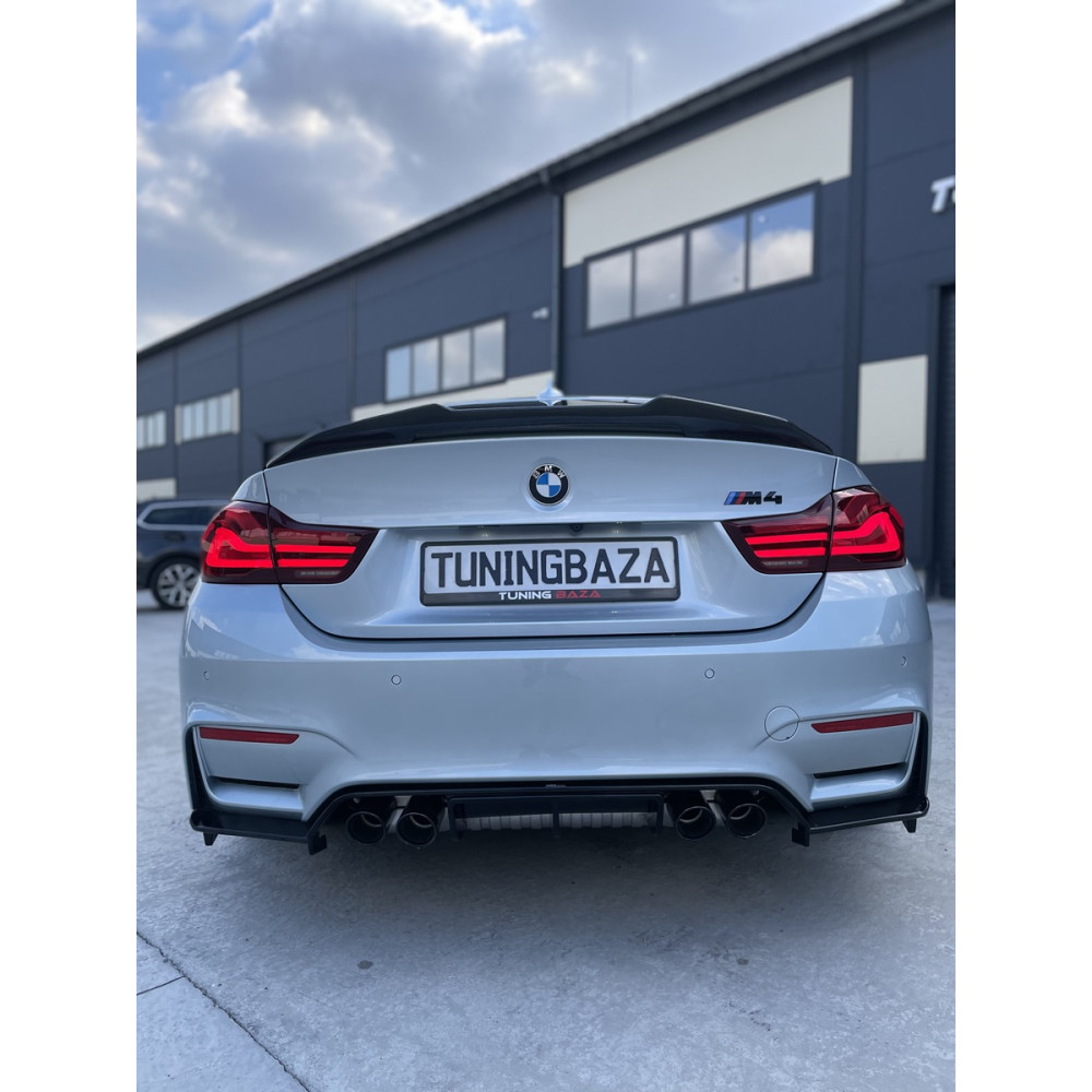 Диффузор (накладка) Заднего бампера BMW M3 F80 / M4 F82 PSM Style черный глянець