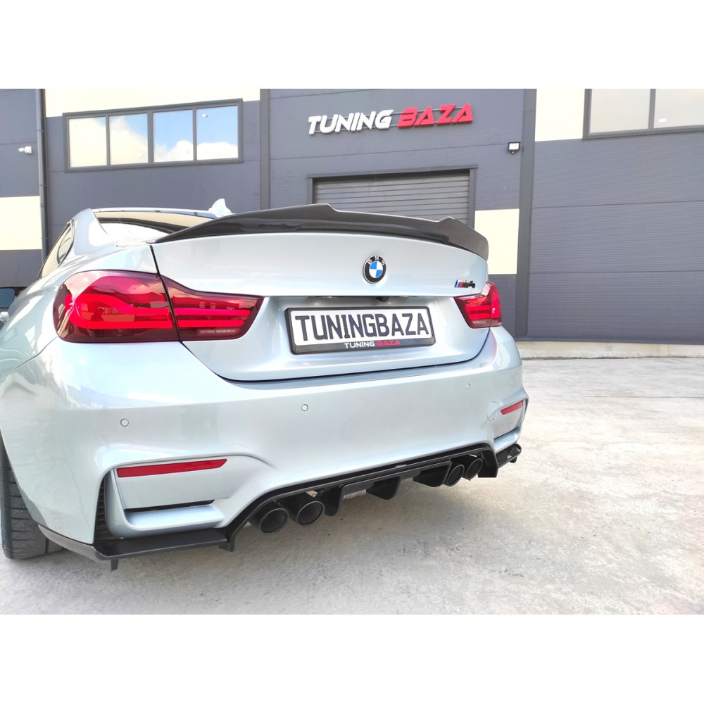 Диффузор (накладка) Заднего бампера BMW M3 F80 / M4 F82 PSM Style черный глянець