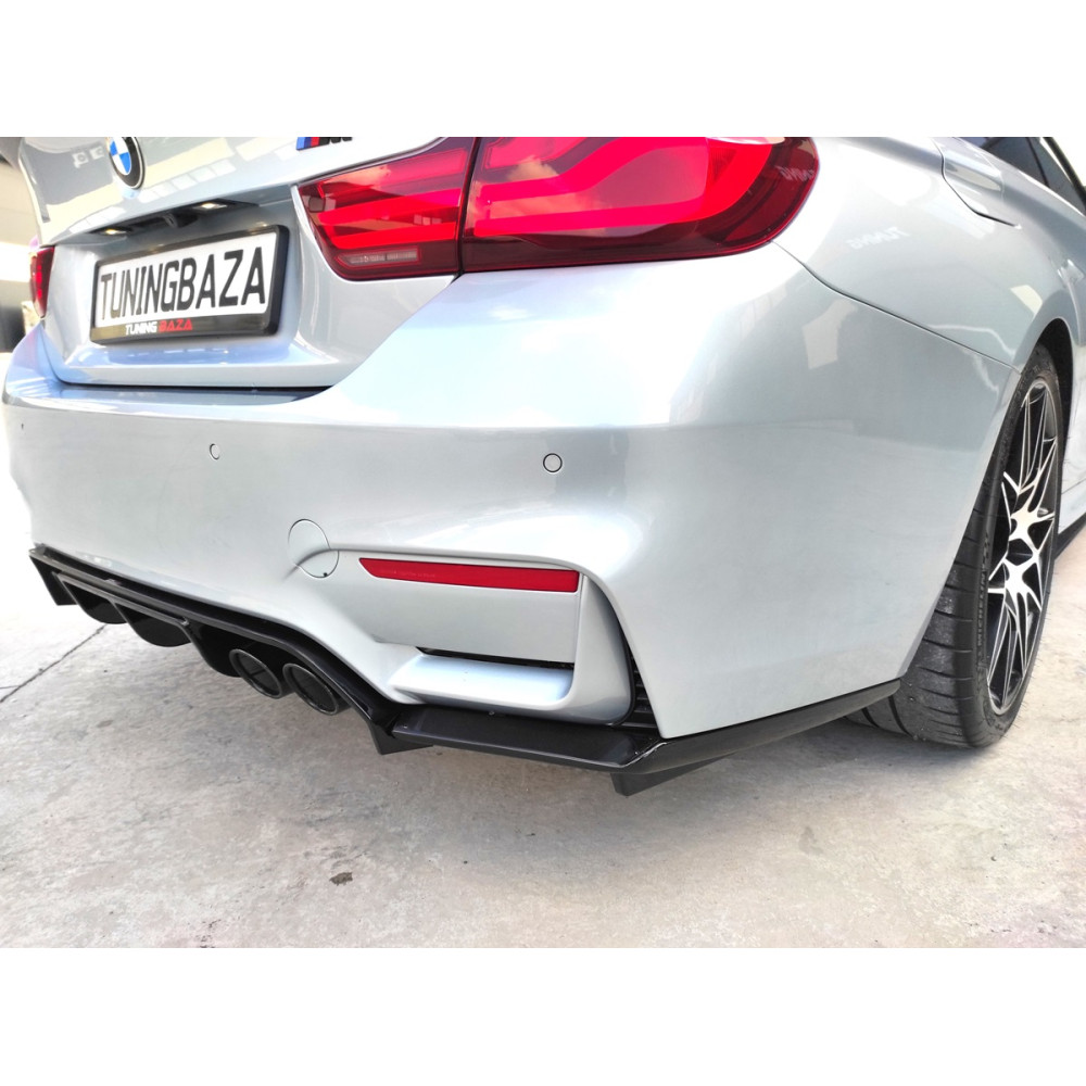 Диффузор (накладка) Заднего бампера BMW M3 F80 / M4 F82 PSM Style черный глянець