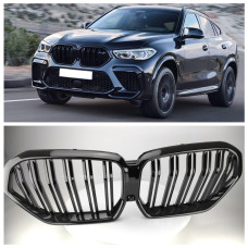 Решітка радіатора (ніздрі) BMW X6 G06 (2019-2023) у стилі М (Shadow Line) Решітка радіатора (ніздрі) BMW X6 G06 (2019-2023) у стилі М (Shadow Line)