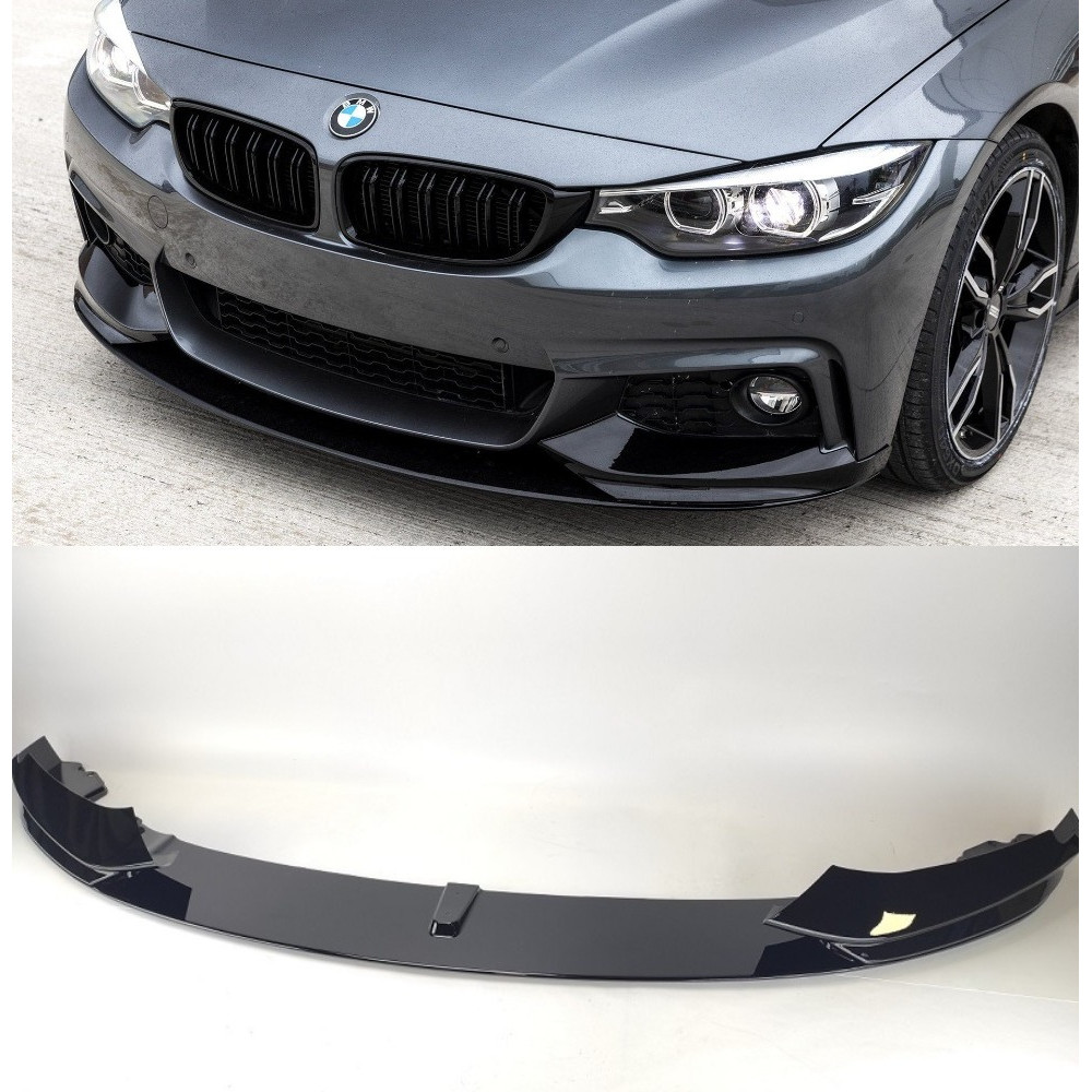 Губа передня М бампера BMW F32 F33 F36 M Performance чорний глянець