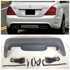 Бампер задний Mercedes S-Class W221 (2005-2013) в стиле S65 под PDC Бампер задний Mercedes S-Class W221 (2005-2013) в стиле S65 под PDC