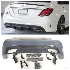 Бампер задній Mercedes C-Class W205 (2014-2021) в стилі AMG C43 під PDC