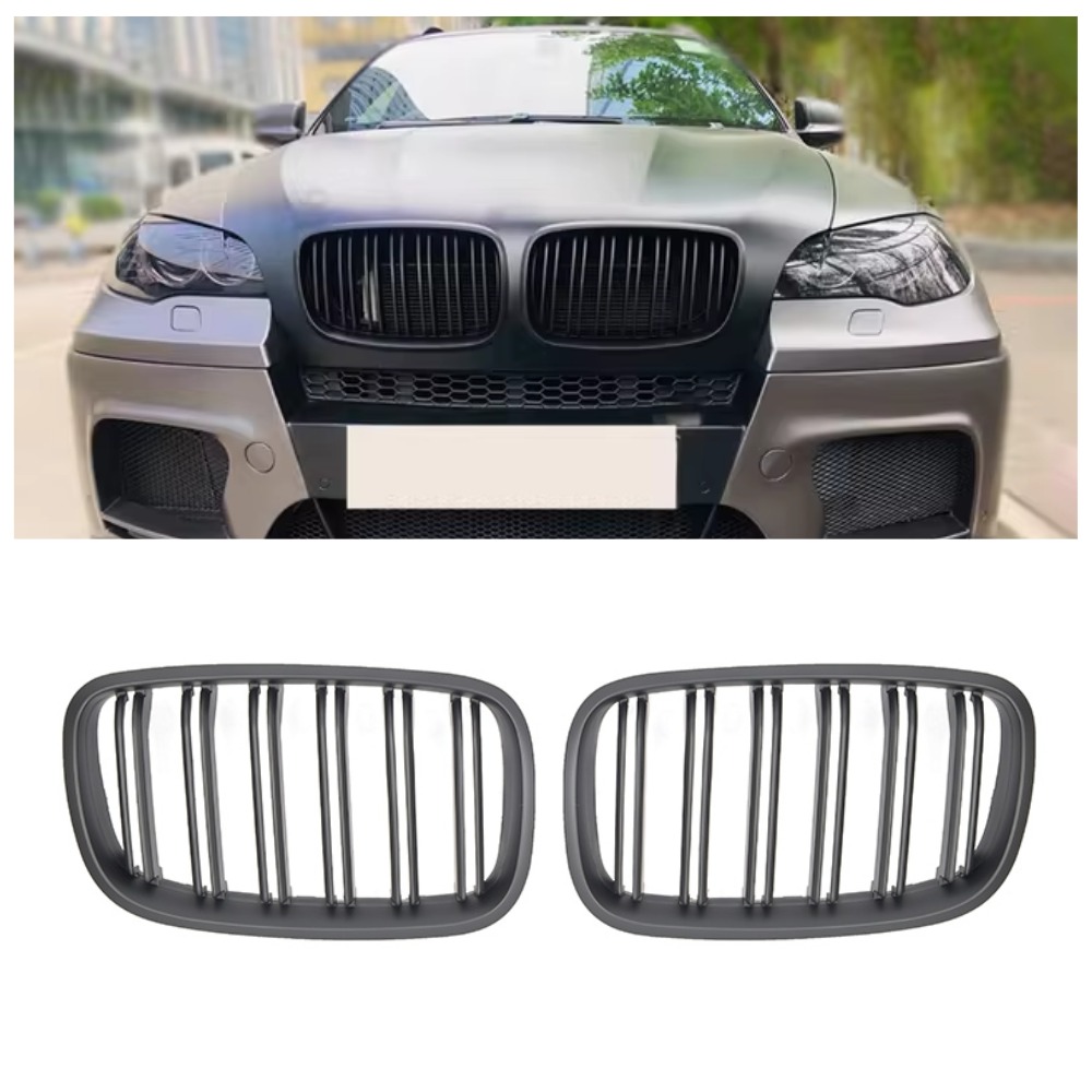 Решітки радіатора (ніздрі) BMW X5 E70/X6 E71 (2007-2013) у стилі M-Performance (Matte Black)
