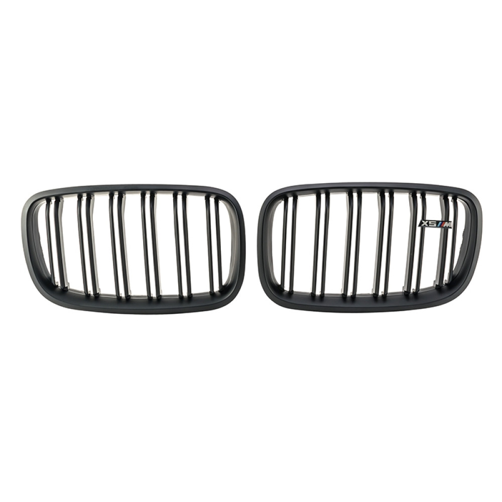 Решетки радиатора (ноздри) BMW X5 E70/X6 E71 (2007-2013) в стиле M-Performance (Matte Black)