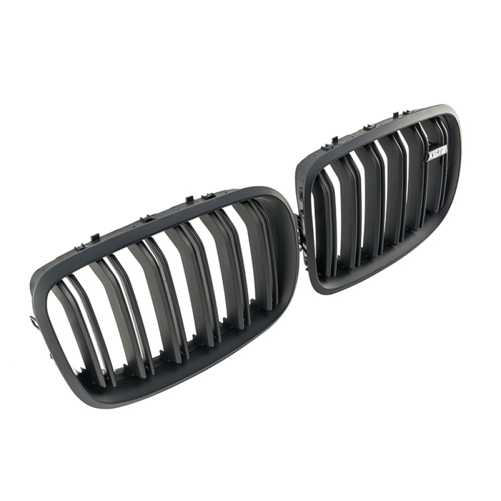 Решетки радиатора (ноздри) BMW X5 E70/X6 E71 (2007-2013) в стиле M-Performance (Matte Black)