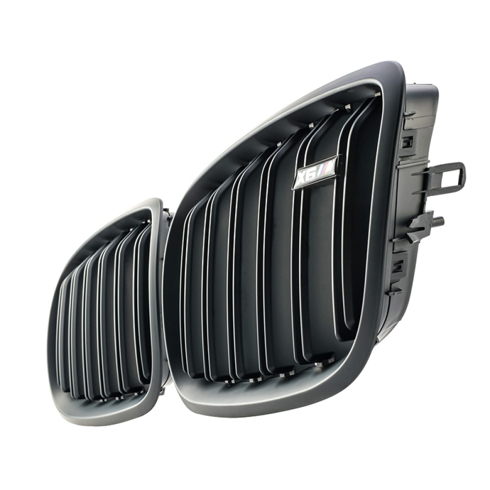 Решетки радиатора (ноздри) BMW X5 E70/X6 E71 (2007-2013) в стиле M-Performance (Matte Black)