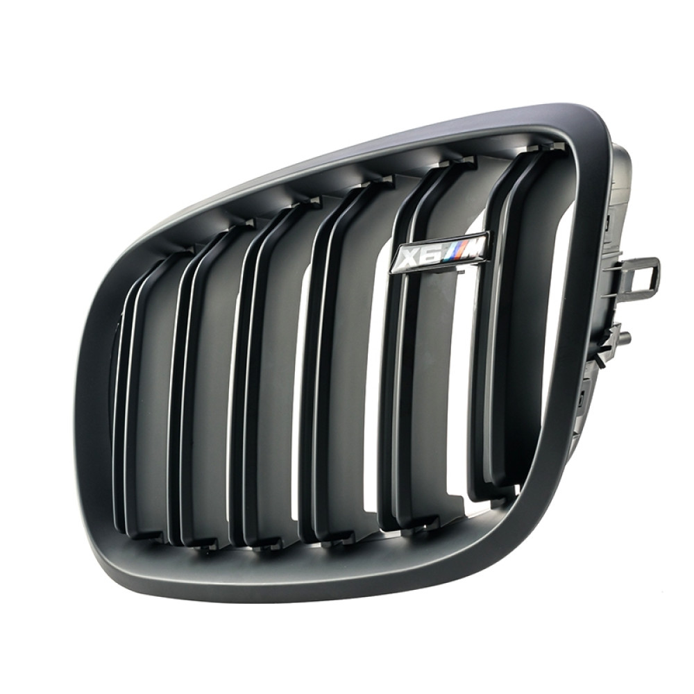 Решетки радиатора (ноздри) BMW X5 E70/X6 E71 (2007-2013) в стиле M-Performance (Matte Black)