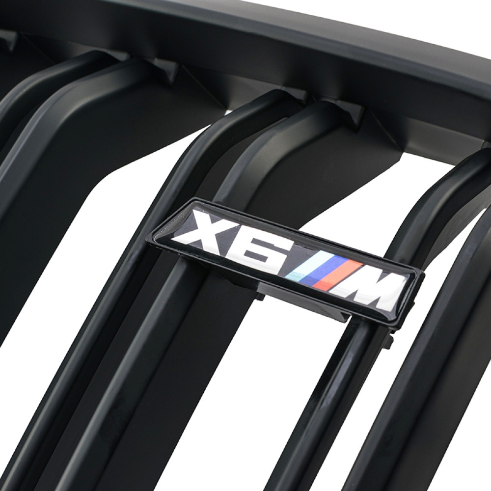 Решетки радиатора (ноздри) BMW X5 E70/X6 E71 (2007-2013) в стиле M-Performance (Matte Black)